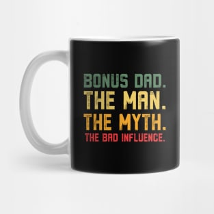 Bonus Dad The Man Myth Bad Influence Retro Gift Christmas Mug